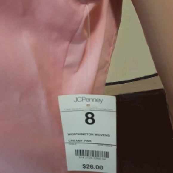 Worthington Creamy Pink Sleeveless Button Down Shirt Size 8 NWT - Picture 4 of 5